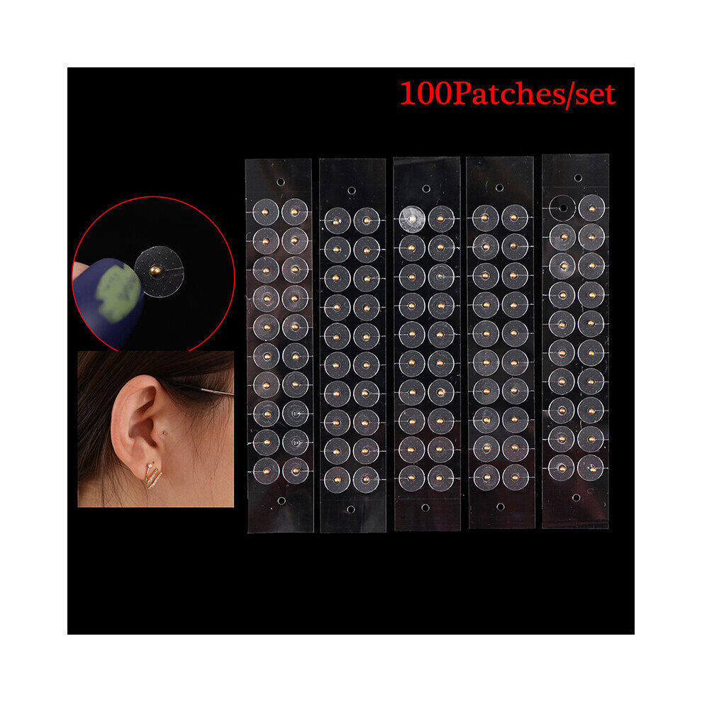 Dechoicelife New 100Pc/Lot Magnetic Beads Auricular Ear Stickers Massage Ear Stickers Clear Ear Point Stickers Ear Pressure Stick Acupuncture