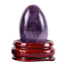 (a-30x25 mm) Yoni Egg Natural Amethyst Massages Tool Set Undrill &Wooden Base Crystal Mineral Ball Kegel Exercise Pelvic Floor Muscle Vaginal