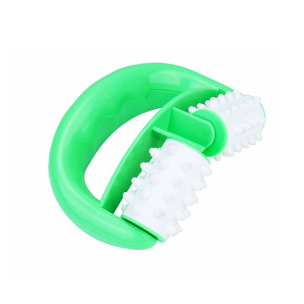 Dechoicelife (A- Green) Arm Body Muscle Massager V-Shaped Portable Fitness Relaxation Shoulder Dual Roller Workout Massaging Relaxing For Gym
