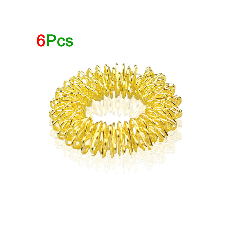 Dechoicelife (A-6Pcs-Gold) Tcare 6Pcs/Lot Finger Massage Ring Acupuncture Ring Health Care Body Massage Finger Massage & Relaxation Health Care