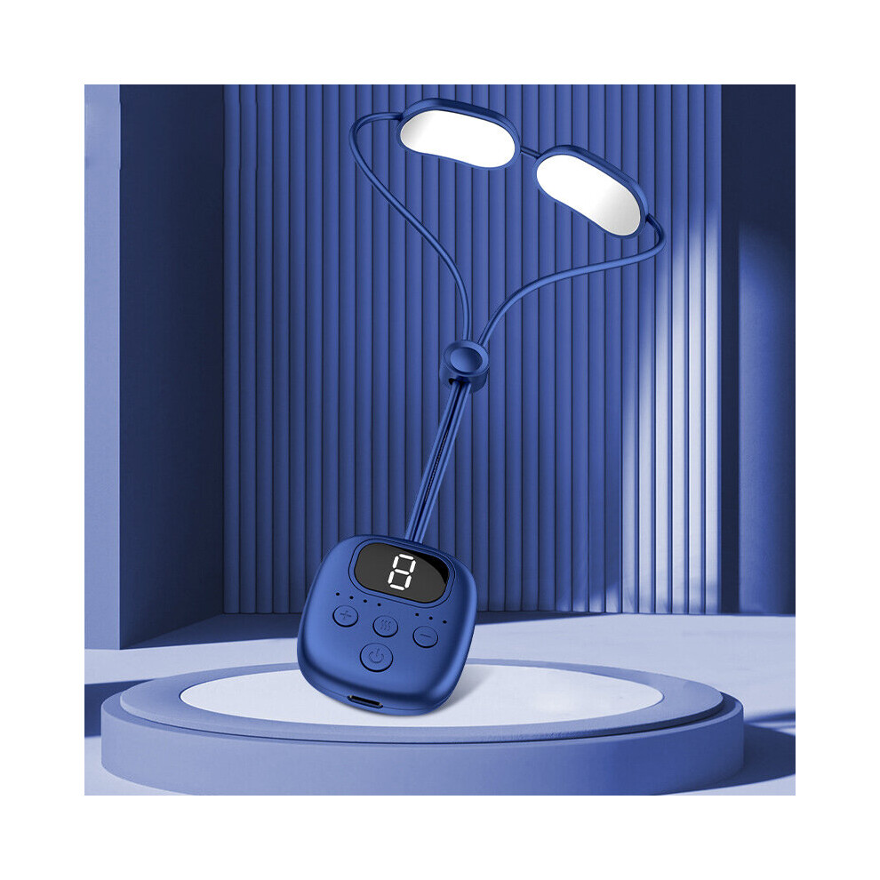 Dechoicelife Blue (A-) Electric Neck Massager With Heating Ems Muscle Stimulator Pulse Hot Massager 4 Modes 9 Levels Cervical Spine Kneading Relaxation