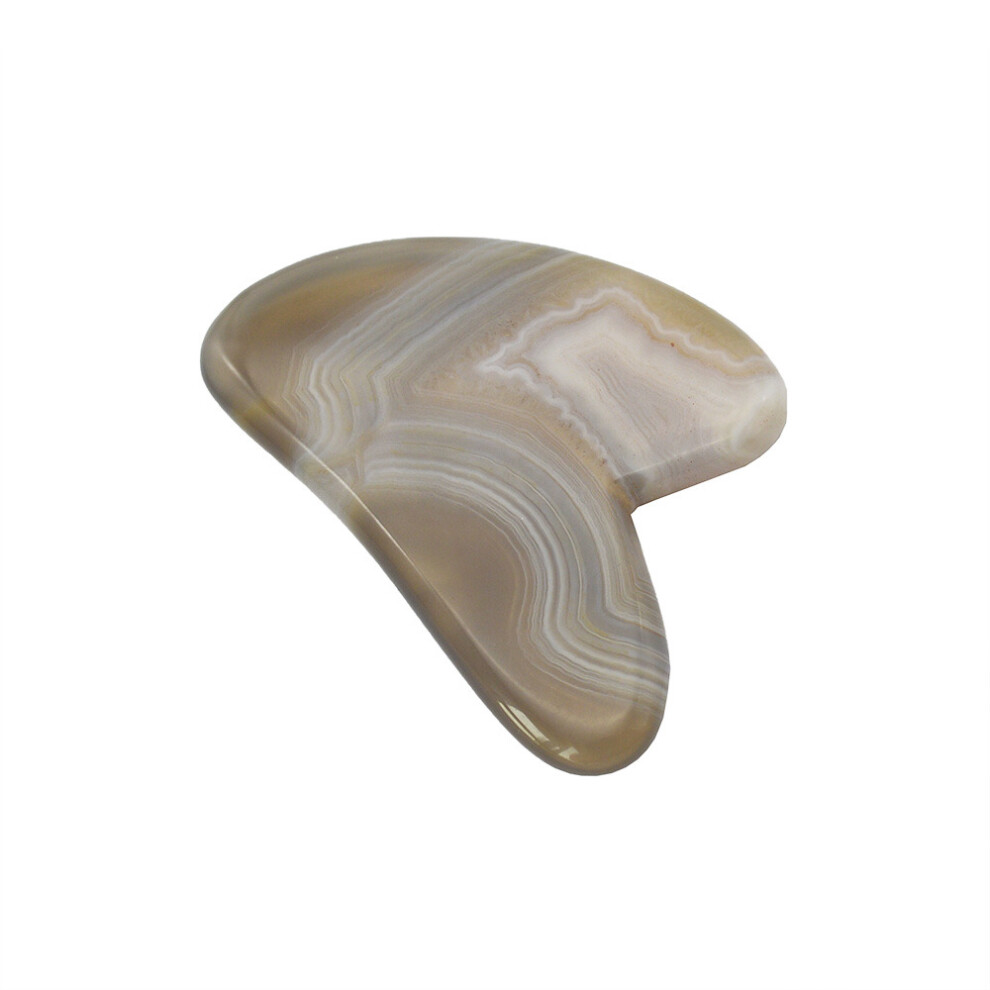 Dechoicelife Grey Natural Agate Gua Sha Jade Massager Guasha Gouache Stone For Face Massage Skin Care For Body Health