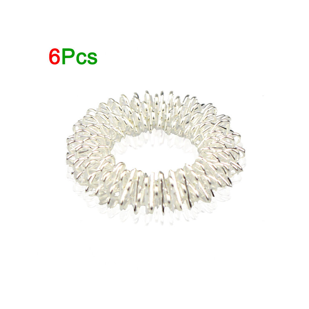 Dechoicelife (A-6Pcs-Silver) Tcare 6Pcs/Lot Finger Massage Ring Acupuncture Ring Health Care Body Massage Finger Massage & Relaxation Health Care