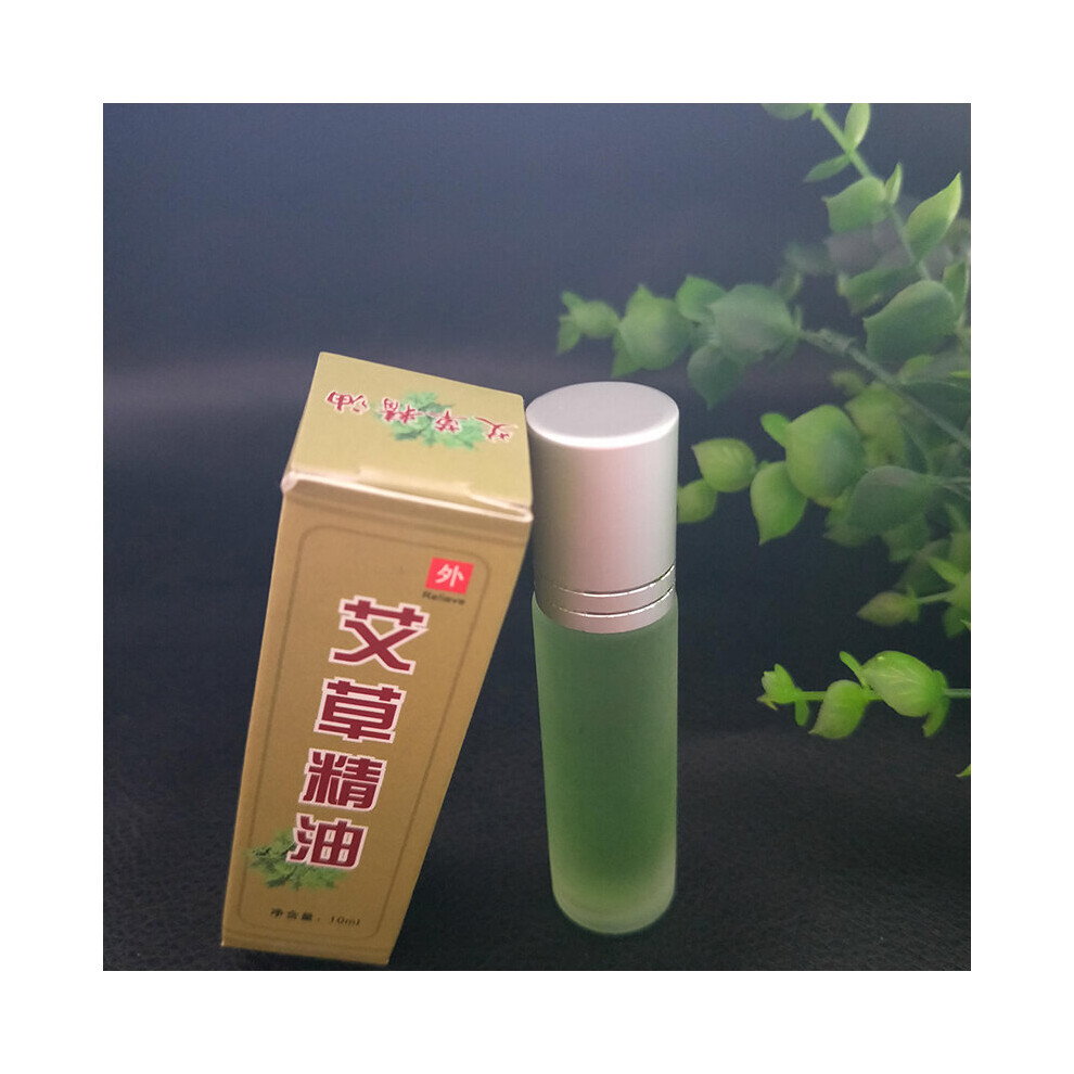 Dechoicelife (A-1 Box) 10Ml Wormwood Scraping Essential Oil Mugwort Pure Nature Moxibustion Oils Meridian Massage Cupping Moxa Accessories Health Care