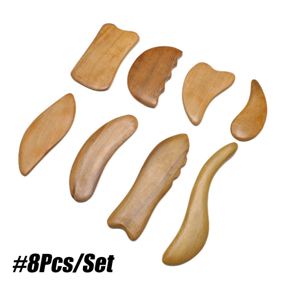 Dechoicelife Natural Fragrant Wood Body Foot Reflexology Gua Sha Massager Roller Therapy Meridians Scrap Lymphatic Drainage Scraping Board