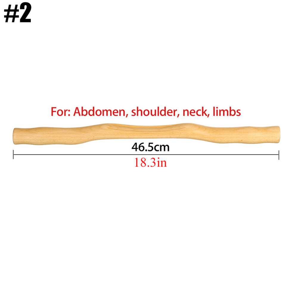 Dechoicelife (A-46.5Cm) Natural Wood Guasha Scraping Stick Scraper For Fat Burner Back Shoulder Neck Waist Leg Body Massage Therapy Slimming Tool