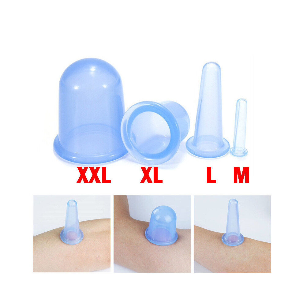 Dechoicelife Green (A-L ) Massage Cupping Cups Silicone Vacuum Suction Cupping Therapy Anti Cellulite Face Neck Body Massage Cup Negative Pressure