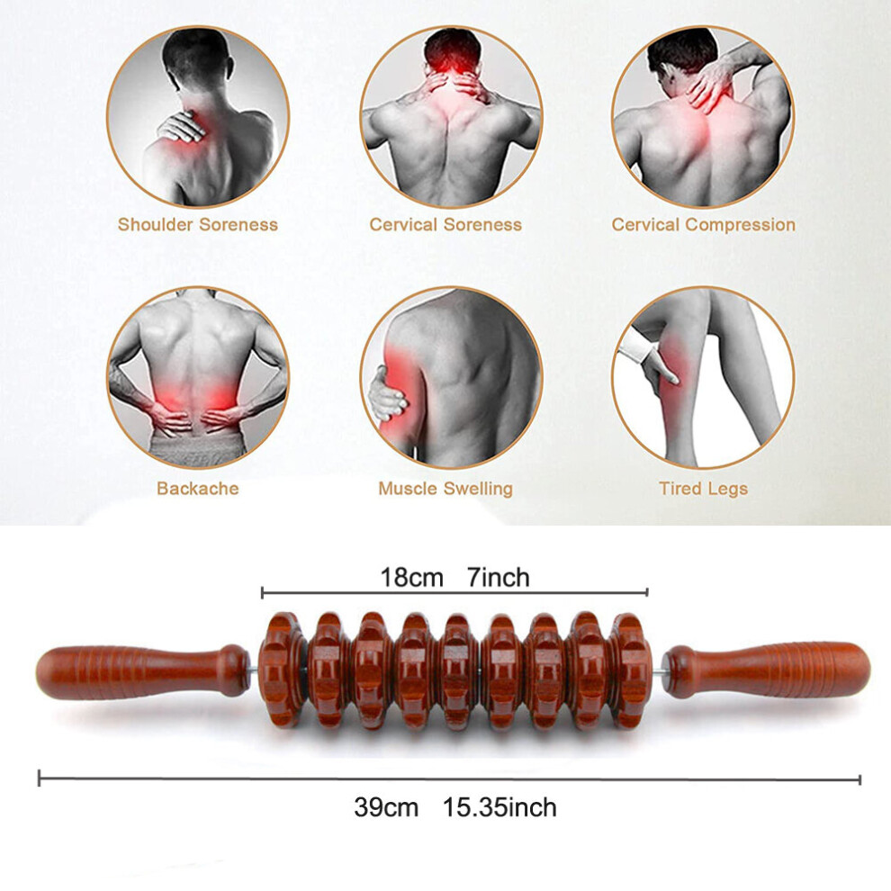 Dechoicelife (A-Style 2) Tcare Wooden Exercise Roller Gua Sha Handheld Cellulite Blasters Sports Injury Body Trigger Point Muscle Roller Sticks Massager