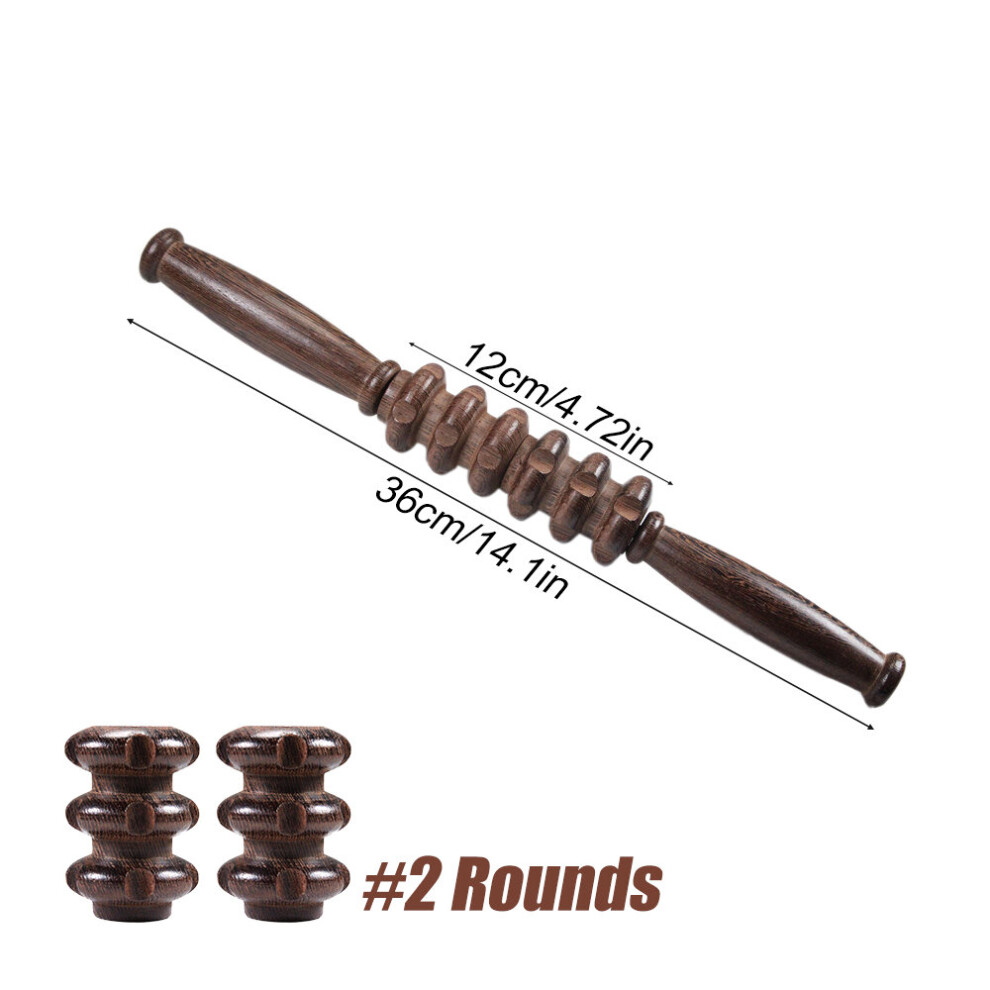 Dechoicelife (A-2 Rounds) Wood Muscle Roller Stick With Trigger Points,Body Muscle Massager Roller For Back Leg Relieve Muscle Soreness,Cramping,Tightness