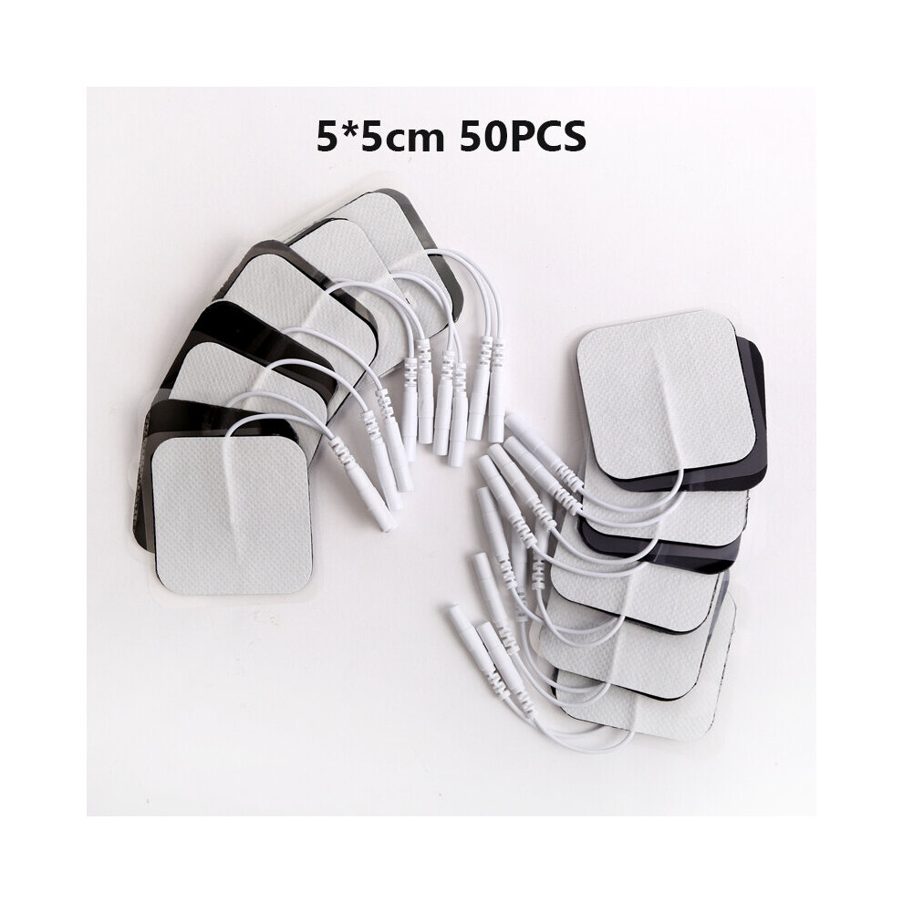 (a-50pcs 5x5cm) 50pcs 2.5mm plug Electrode Adhesive Gel Pads Body massageTherapy Massager Therapeutic Pulse Stimulator Electro Sticker-image-OPC-PC9PKY5-NEW