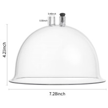 (a-180ML White) 1 Pair Buttocks Vacuum Cups With Y-Hose 25.6cm Big Size Breast Enlargement Cupping Hip Lifting Pump Cupping Replacement