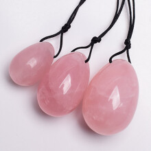 (a-3 pcs) Yoni Egg Natural Rose Quartz Massage Set Drill Crystal Mineral Ball Kegel Exercise Tool Pelvic Floor Muscle Vagina For Women