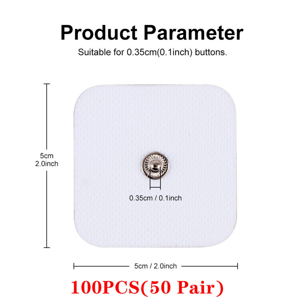 Dechoicelife (A-100Pcs(50 Pair)5X5cm) Non-Woven Fabric Tens Pads Ems Electrodes Patch For Muscle Stimulator Low Frequency Body Massager Tens Physiotherapy Accessor