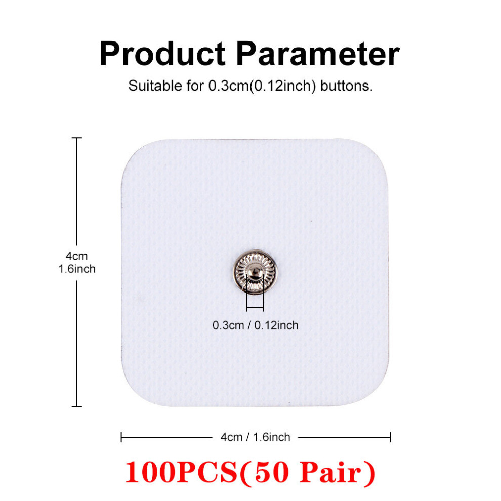 Dechoicelife (A-100Pcs(50 Pair)4X4cm) Non-Woven Fabric Tens Pads Ems Electrodes Patch For Muscle Stimulator Low Frequency Body Massager Tens Physiotherapy Accessor
