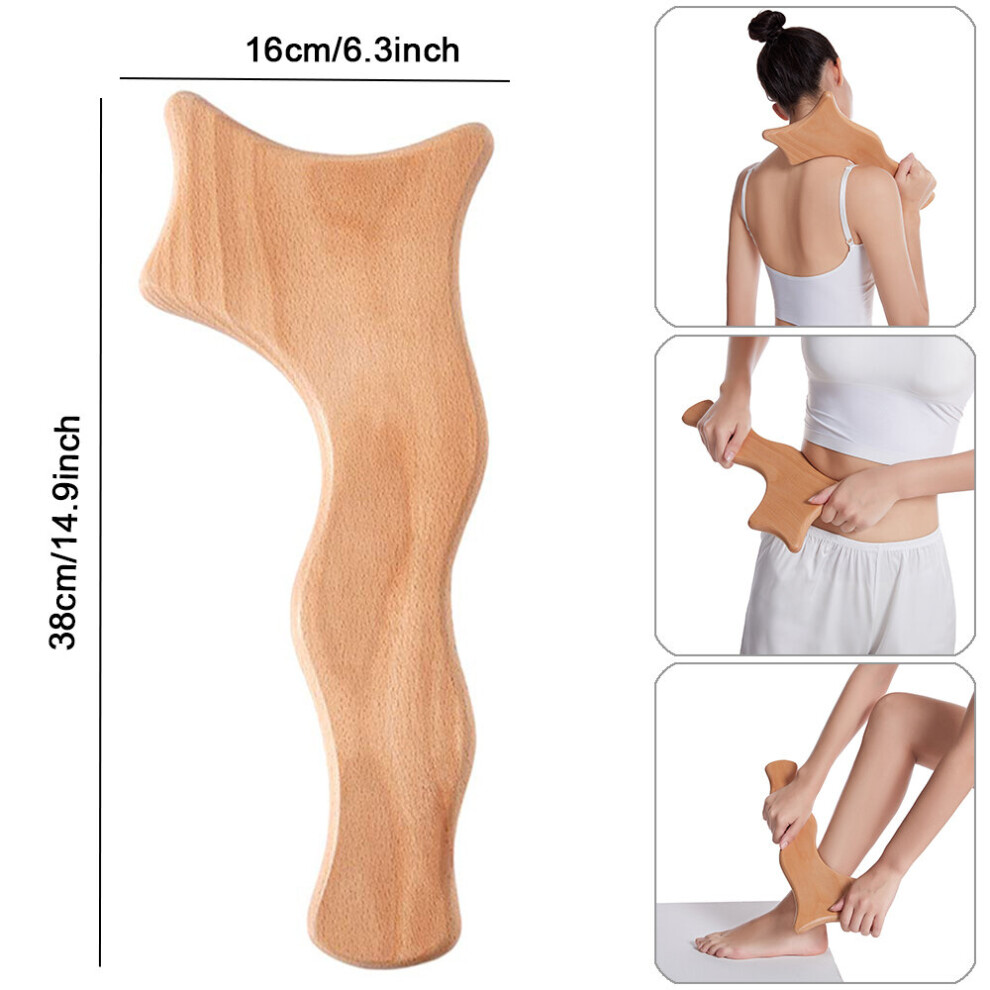 Dechoicelife (A-Style E-1Pcs) Wooden Guasha Body Sculpting Board Lymphatic Drainage Massager Wood Therapy Massage Tools For Anti Cellulite Release Muscle Pain