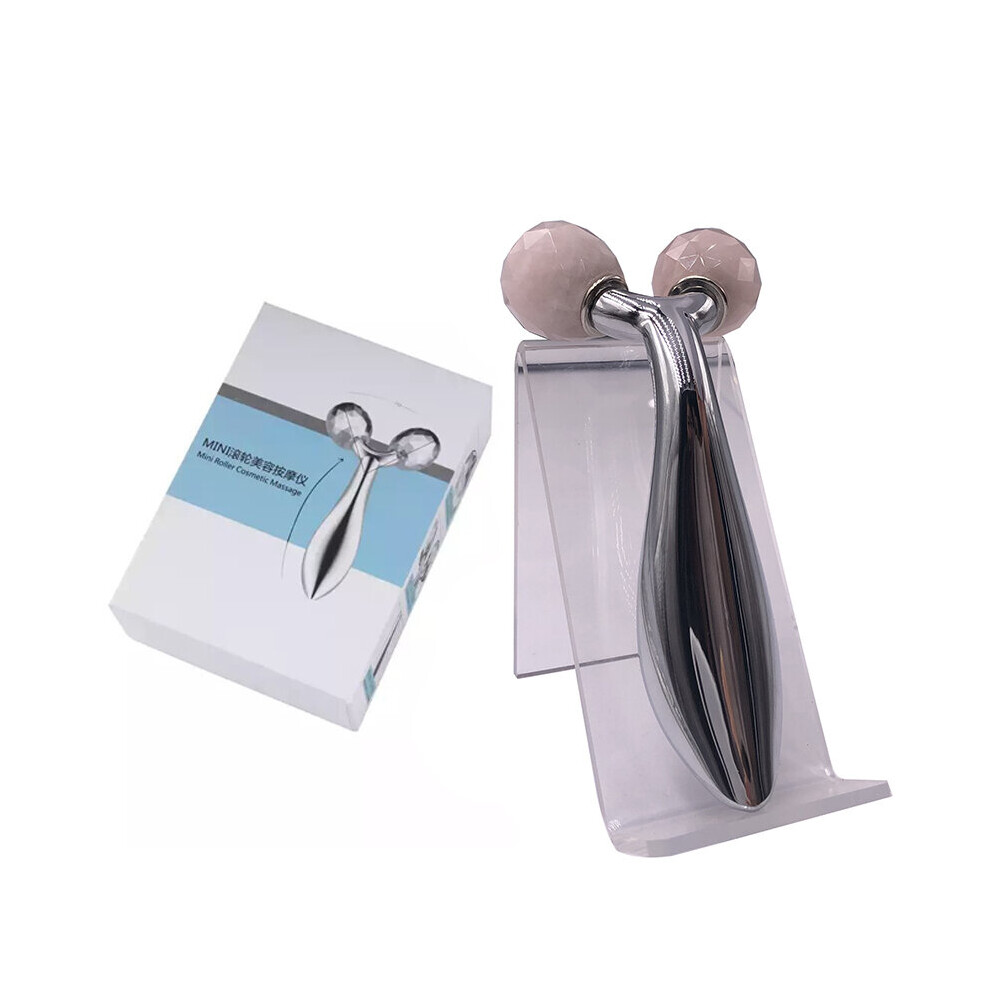 Dechoicelife (A-Silvery Jade Set) Facial Roller Massager Reduce Wrinkles Neck Eyes Massage Lymphatic Drainage Face Lifting Reduce Puffiness Skin Tightening