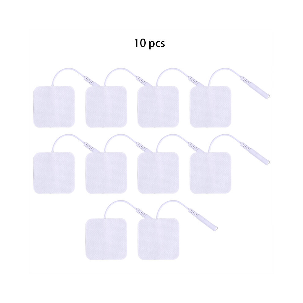Dechoicelife White (A-10Pcs 4X4cm ) Nerve Stimulator Silicone Gel Electrode Pads Bodymassage Healthyelectrode Pads Body Electrical Muscle Stimulator Therapy Massage
