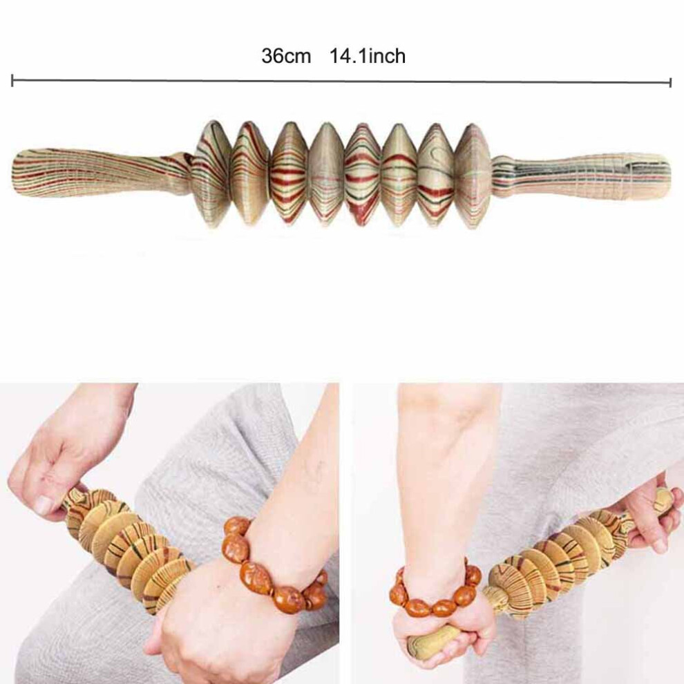 Dechoicelife (A-Style 14) Tcare 6 Row Wooden Foot Massager Roller Heath Therapy Acupressure Relax Massage Pain Stress Relief Shiatsu Roller Feet Massager