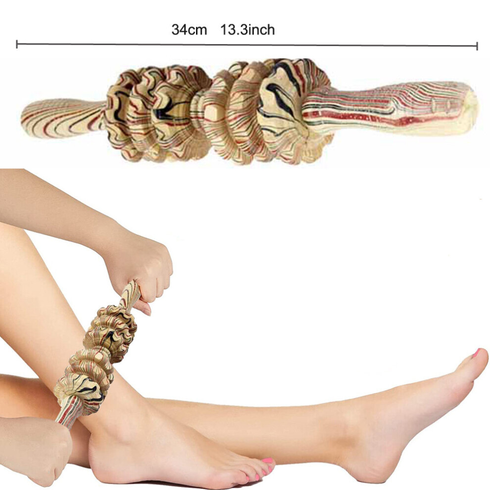 Dechoicelife (A-Style 13) Tcare 6 Row Wooden Foot Massager Roller Heath Therapy Acupressure Relax Massage Pain Stress Relief Shiatsu Roller Feet Massager