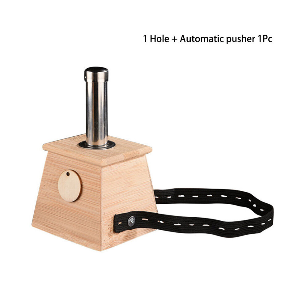 Dechoicelife (A-1 Hole) Nature Bamboo Moxibustion Burner Moxa Therapy Accessory Box Mugwort Stick Automatic Pusher Acupoint Massage Meridian Massager