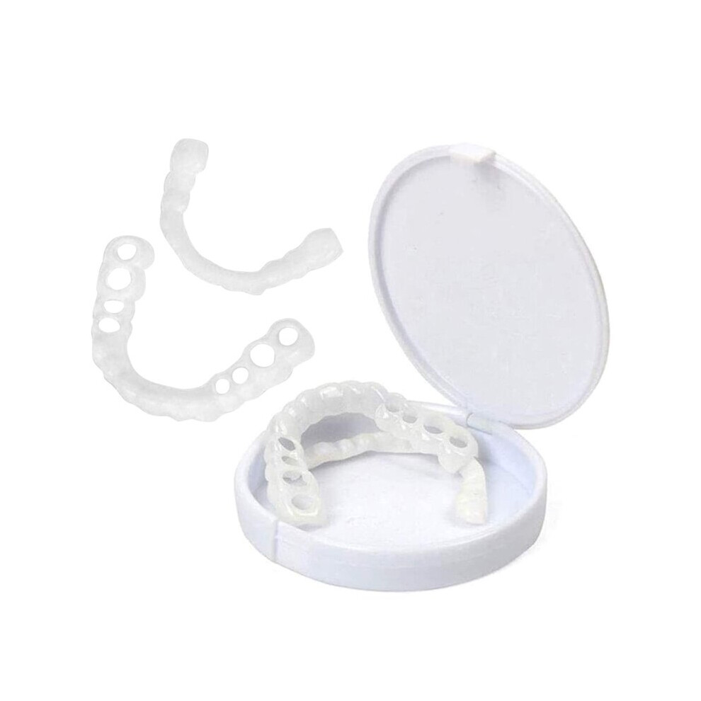 Dechoicelife 1 Pair Snap On Teeth Veneers For Men And Women Cover The Imperfect Teeth Fake Tooth Instant Confidence Smile Temporary 28Ed