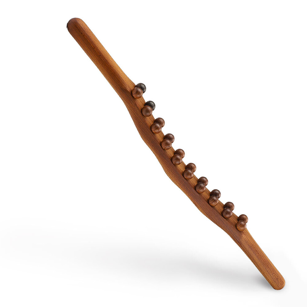 Photos - Massager 8/20 Beads Gua Sha Massage Stick Carbonized Wood Back Scrapping Meridian Therapy Wand Muscle Relaxing Body Mass(a-20 Beads)