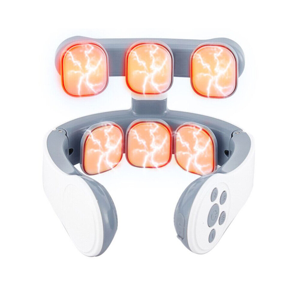 Dechoicelife (A-Type2 6 Head Tnes) Tens Neck Shoulder Massage Instrument Device 6 Pulse Hot Compress Muscle Massager Relaxation Treatment Of Cervical Spondylosis