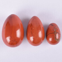(a-3 pcs no base) Jade Yoni Egg Natural Red Jasper Massage Set Undrill Crystal Stone Mineral Ball Kegel Exercise Pelvic Floor Muscle Vagina Woman