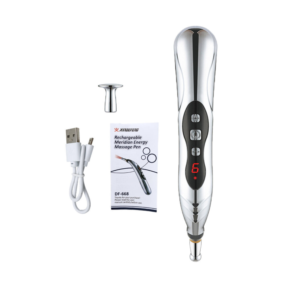 Dechoicelife (A-Type 2 3 Heads) Usb Rechargeable Acupuncture Pen Electric Acupuncture Point Massage Pen Massage Device Body Massager Muscle Stimulator Therapy