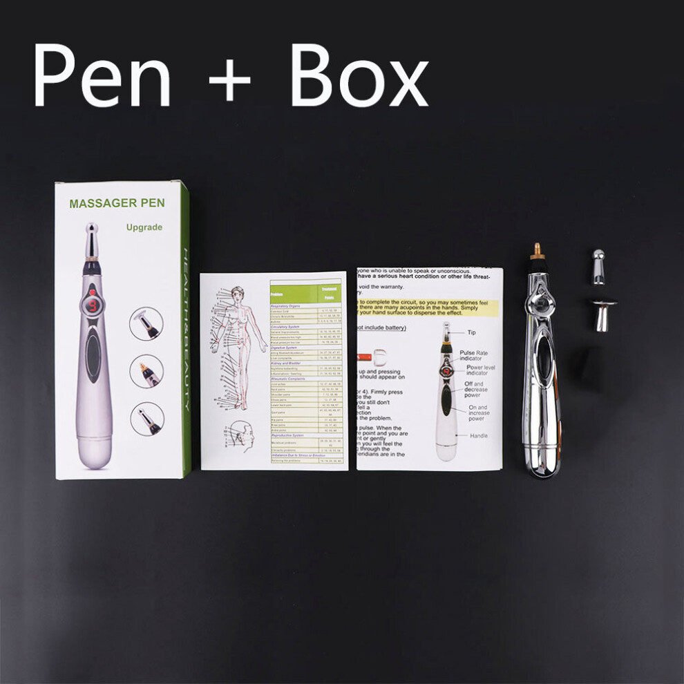 Dechoicelife (A-Pen With Box) Electric Acupuncture Pen Laser Acupuncture Point Detector Meridian Energy Massage Pen Massageador Muscle Stimulator Health Care
