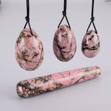 (a-4 pcs no box) Yoni Egg Gift Box Set Natural Rhodolite Stone Health Care Ball Kegel Exercise Massage Stick Pelvic Floor Muscle Vaginal Massager
