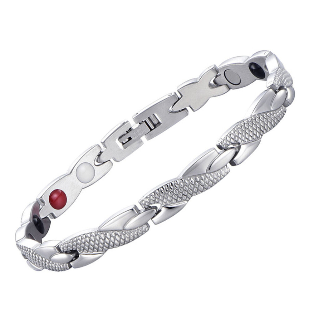 Photos - Bracelet  Men Women Twisted  Healthy Magnetic Therapy Arthritis Pain Relief Wristband Health99(a-Silver)