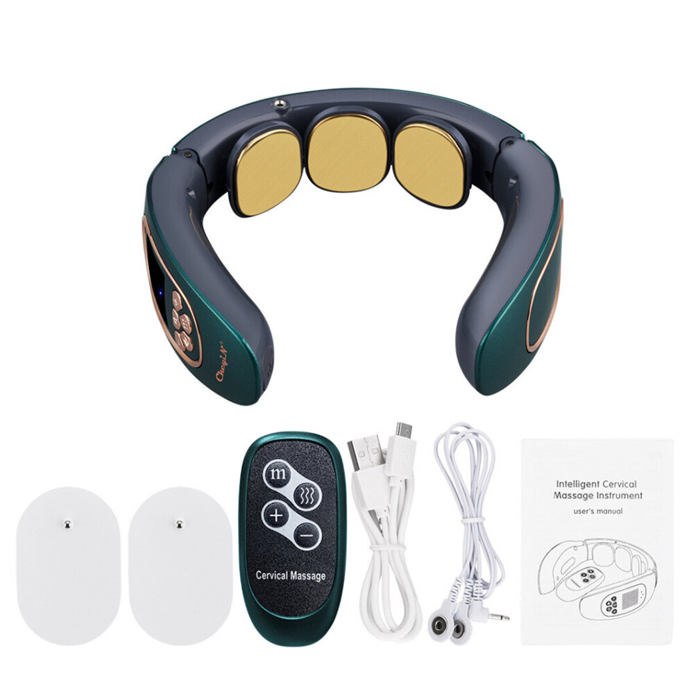 Dechoicelife Green (A-) Ckeyin Electric Neck Massager Neck Massage Pain Relief Health Care Relaxing Health Deep Massage Cervical Vertebra Physiotherapy