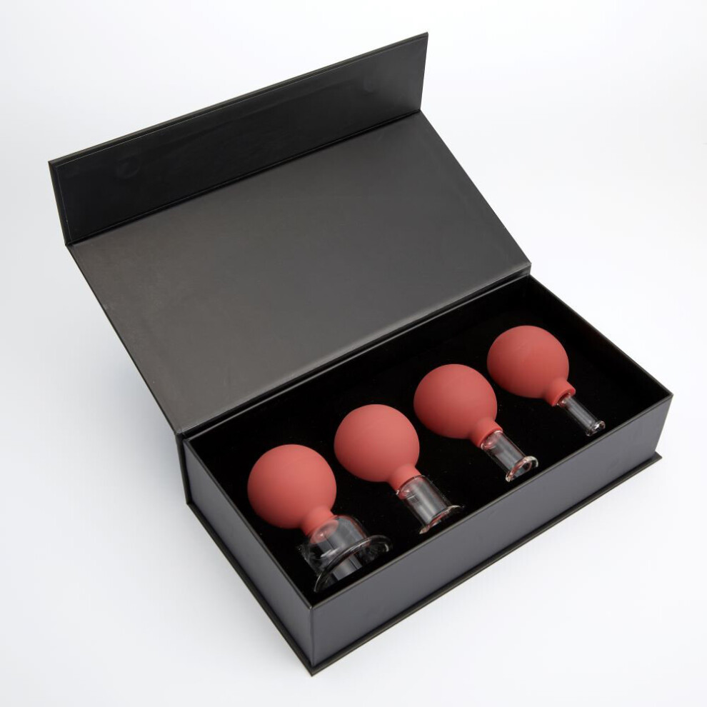 Dechoicelife Red (A- Set3) Rubber Vacuum Cupping Glasses Massage Body Cups Anti Cellulite Cans Massage Vacuum Jar Medical Chineses Therapy Cupping Massage