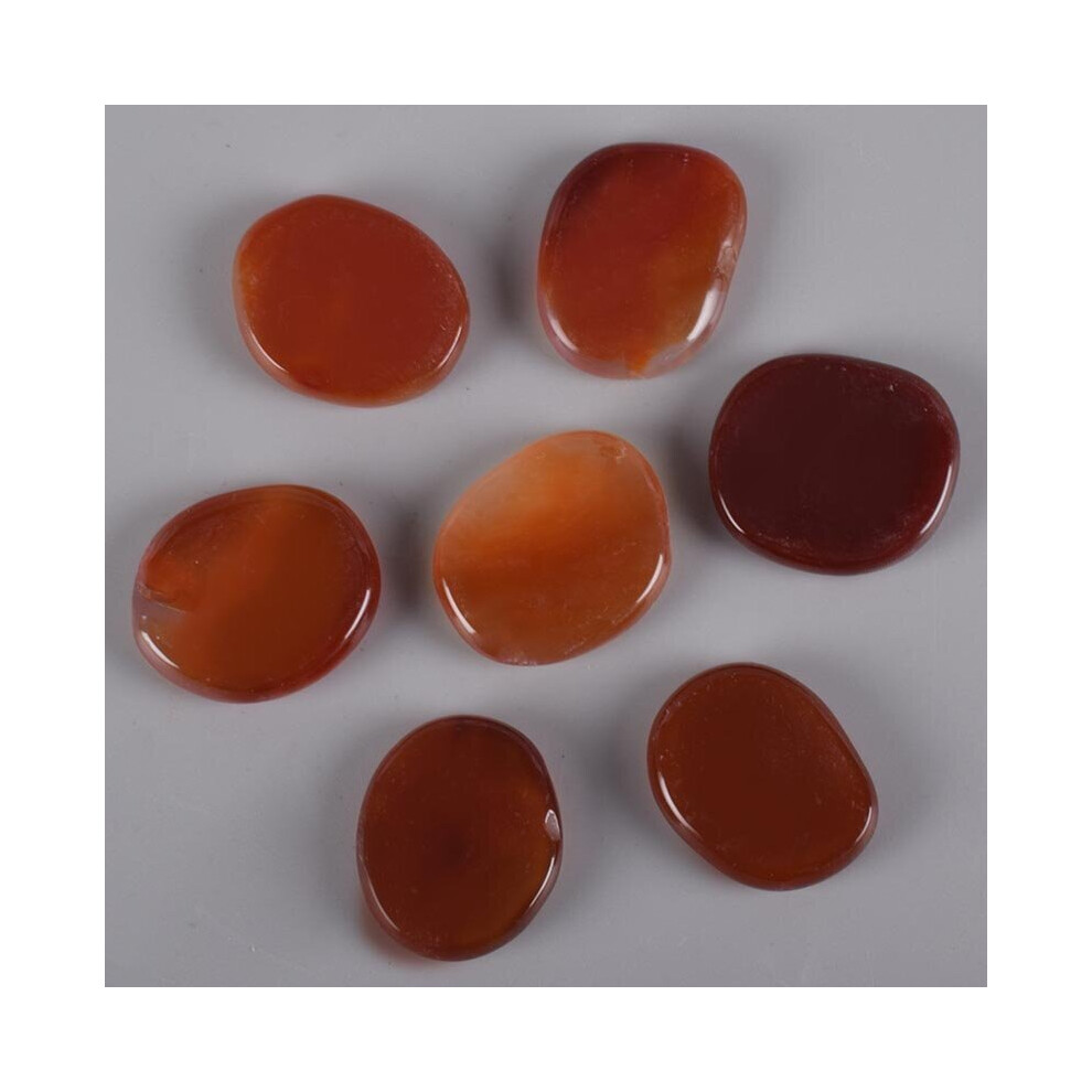 Dechoicelife (A-Agate) Natural Chakra Palm Stone Colored Set 7 Pcs Healing Hot Massage Stones Spa Reiki Crystal Beauty Health Care Tool Energy Stone