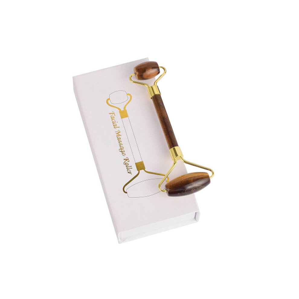 Dechoicelife (A-1 Roller With Box) Tiger Eye Jade Roller Natural Stone Guasha Board Anti Puffiness Facial Massager Scraper Jade Face Roller Massage Set With Box