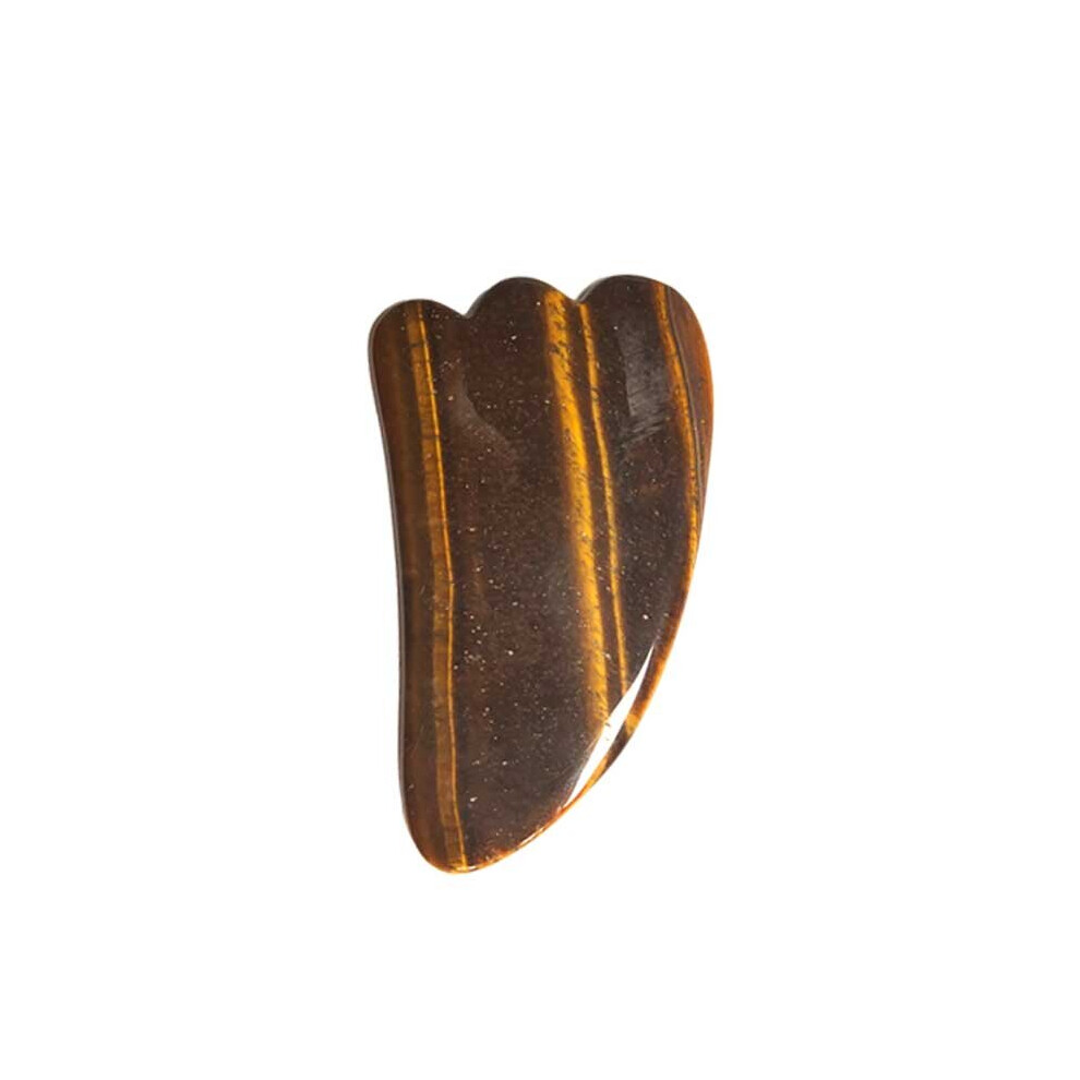 Dechoicelife (A-Gua Sha No Box) Tiger Eye Jade Roller Natural Stone Guasha Board Anti Puffiness Facial Massager Scraper Jade Face Roller Massage Set With Box