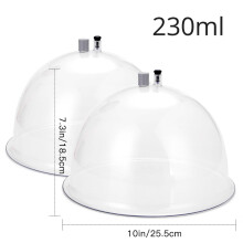 (a-230ML-25.5CM) Massager Suction Cup Female Breast Enlargement Cups Transparent 3 Sizes Chest Massage Pump Lady Body Care Instrument accessories