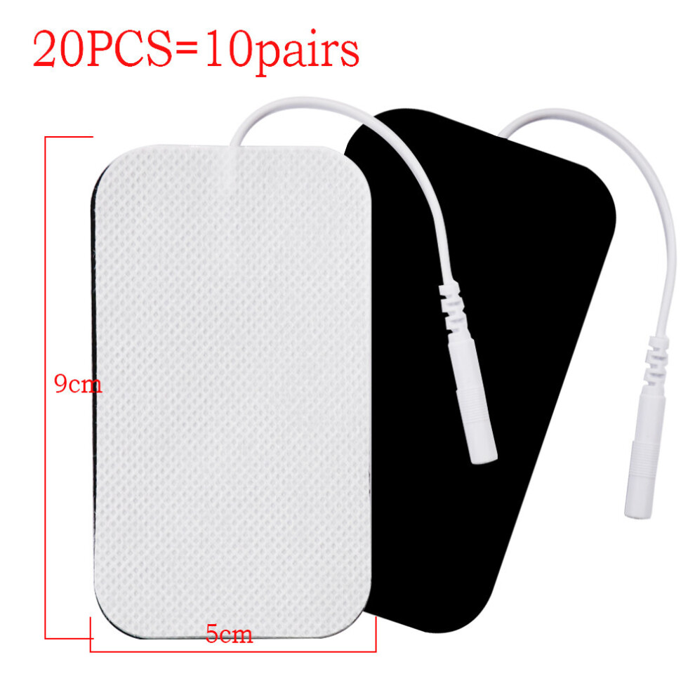 Dechoicelife (A-5X9cm 20Pcs) 20/50/100 Pcs 5X5cm 2Mm Plug Reusable Electrodes Tens Electrode Pads For Nerve Muscle Stimulator Digital Physiotherapy Massager