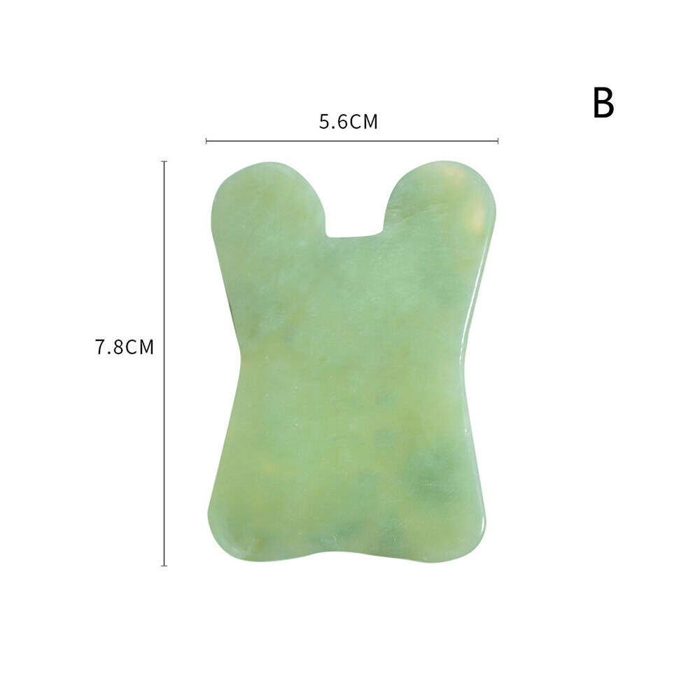 Dechoicelife Green (A-Auburn) Aventurine Face Massager Gua Sha Scraper Board Facial Guasha Meridian Muscle Relaxation Skin Lifting Face Thin Gouache Scraper