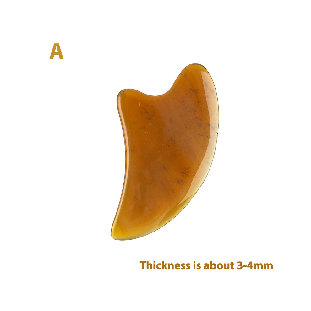 Dechoicelife Orange (A-) Aventurine Face Massager Gua Sha Scraper Board Facial Guasha Meridian Muscle Relaxation Skin Lifting Face Thin Gouache Scraper