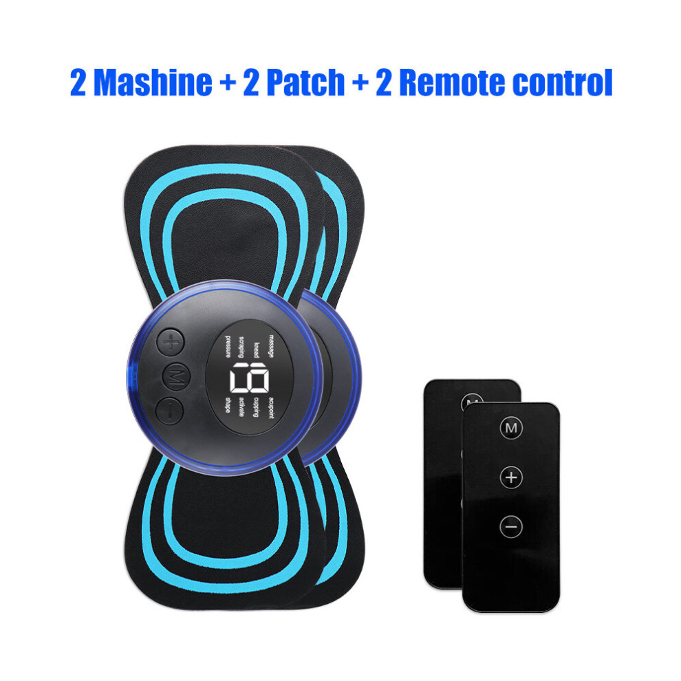Dechoicelife (A-2 Set Type 2) Usb Portable Ems Neck Massager 19 Levels Back Body Massage Patch Tens Low Frequency Pulse Muscle Stimulator Pain Relief Tools