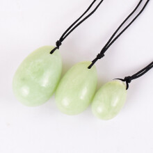(a-3 pcs drill set) Crystal Yoni Egg Natural Xiuyan Jade Massage Egg Set Undrill&Wooden base Mineral Ball Kegel Exercise Pelvic Floor Muscle Vaginal