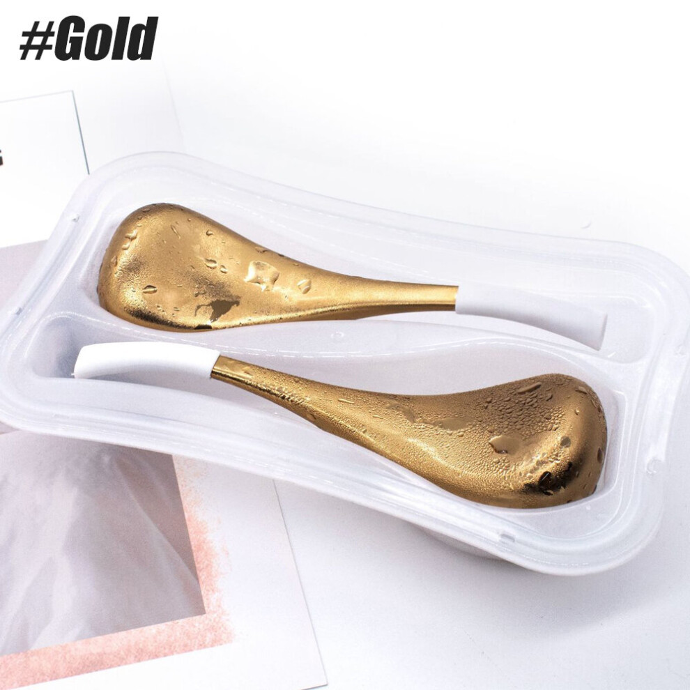 Dechoicelife (A-Gold) 1 Pair Cryo Sticks For Facial Massage | Whiskey & Wine Chilling Wand | Home Stainless Steel Ice Globes | Unbreakable Cold Roller