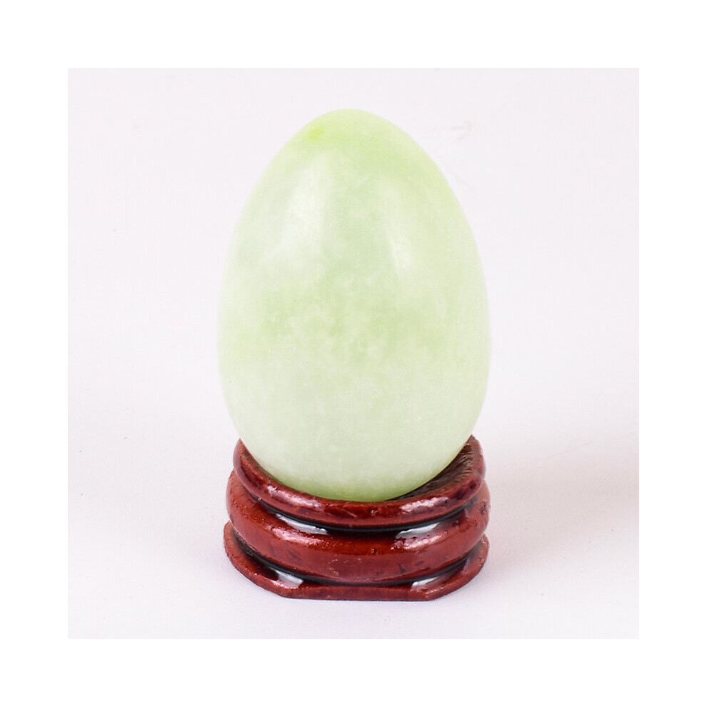 Dechoicelife (A-45X30 Undrill) Crystal Yoni Egg Natural Xiuyan Jade Massage Egg Set Undrill&Wooden Base Mineral Ball Kegel Exercise Pelvic Floor Muscle Vaginal