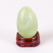 (a-40x25 undrill) Crystal Yoni Egg Natural Xiuyan Jade Massage Egg Set Undrill&Wooden base Mineral Ball Kegel Exercise Pelvic Floor Muscle Vaginal
