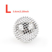 (a-Silver-L) Yoga Fitness Ball Magnet Hand Acupuncture Ball Needle Massage Relief Stimulation Scrub & Bodys Treatment Pressure Relief