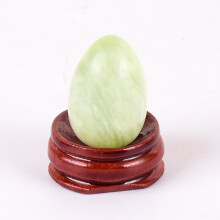 (a-30x20 undrill) Crystal Yoni Egg Natural Xiuyan Jade Massage Egg Set Undrill&Wooden base Mineral Ball Kegel Exercise Pelvic Floor Muscle Vaginal