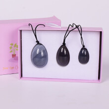 (a-3 pcs and box) Yoni Egg Natural Gemstone Agate Drill Eggs Set Mineral Quartz Healing Massage Ball Jade Kegel Exercise Pelvic Floor Muscle