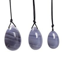 (a-3 pcs) Yoni Egg Natural Gemstone Agate Drill Eggs Set Mineral Quartz Healing Massage Ball Jade Kegel Exercise Pelvic Floor Muscle